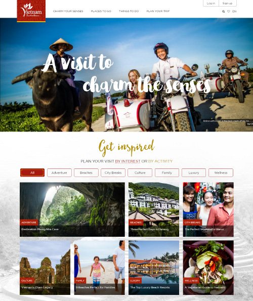 Trang web http://vietnamtourism.vn được kỳ vọng sẽ góp phần thu hút du khách quốc tế đến Việt Nam